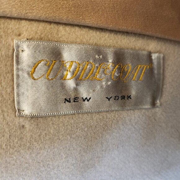 Vintage Cuddle Coat Beige Wool Coat with Faux Fur Trim Size M - Picture 4 of 9